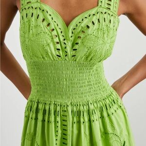 Rails Lime Green Eyelet Midi Dress